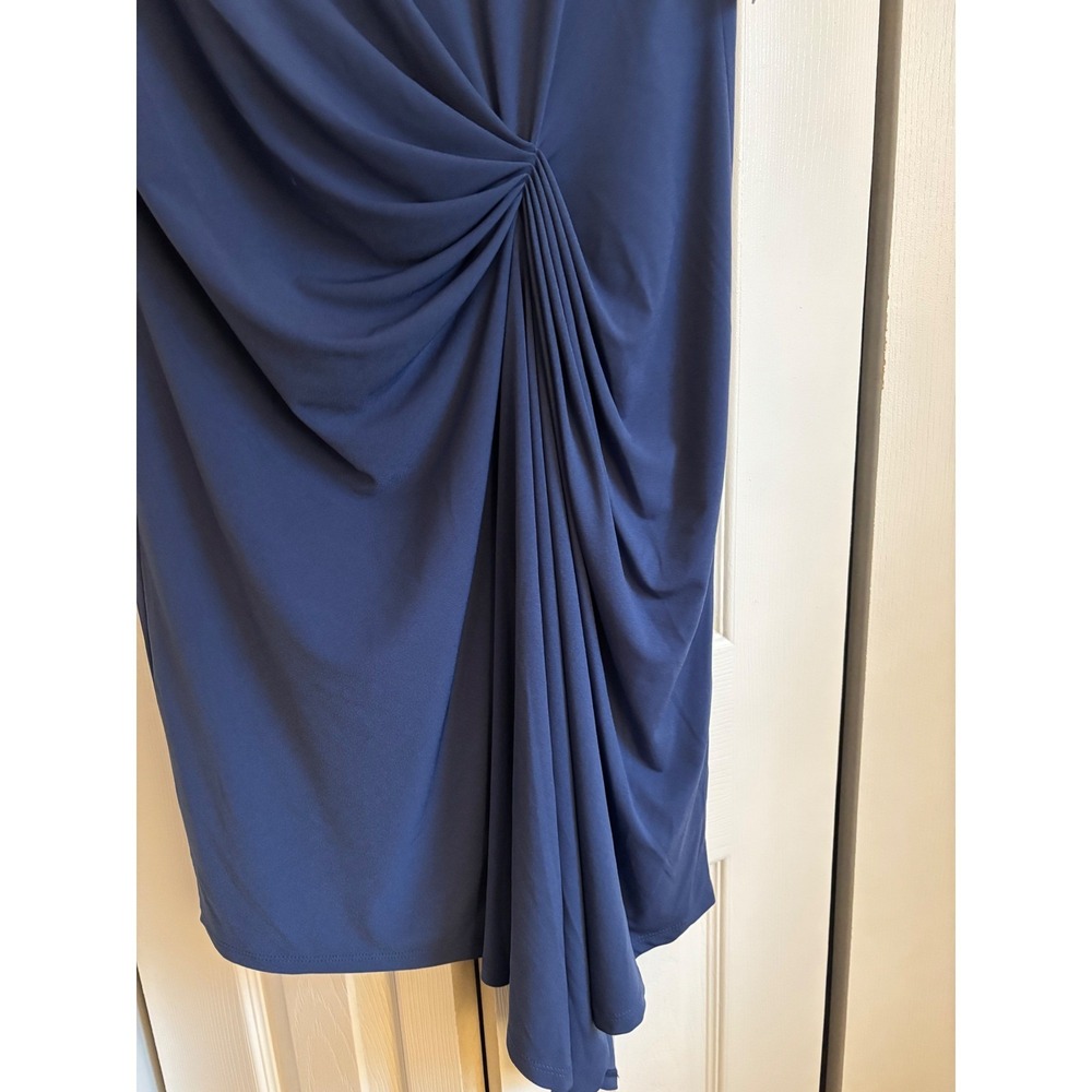 Kenneth Cole Reaction Ink Blue Draped Dress NWT Size S Gathered Front MSRP $89 - Picture 4 of 9